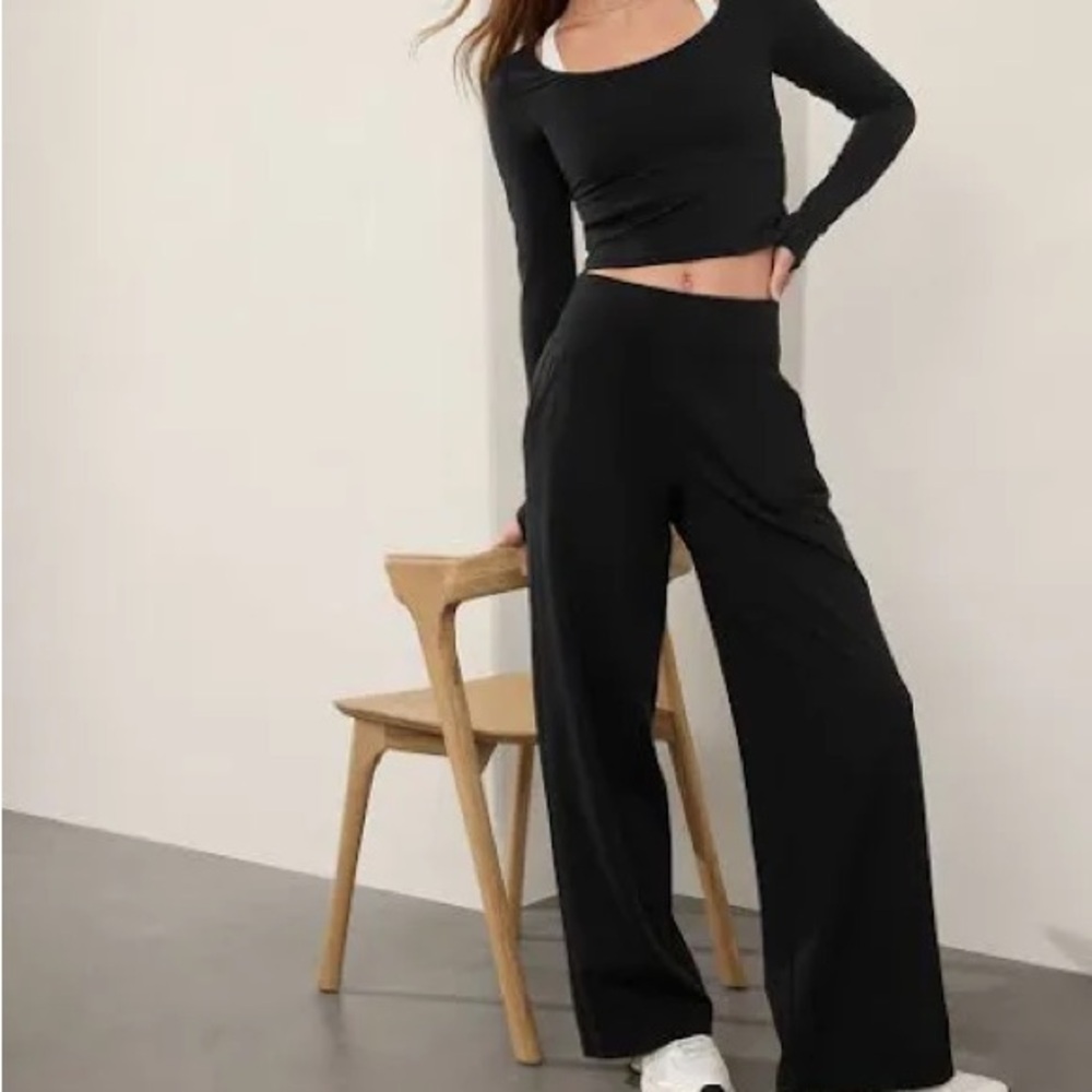 Athleta Black Wide-Leg Pants